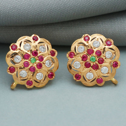 22 karat hallmark higher gold 1.6 cm stud earring for grand niece presidents day gift jewelry