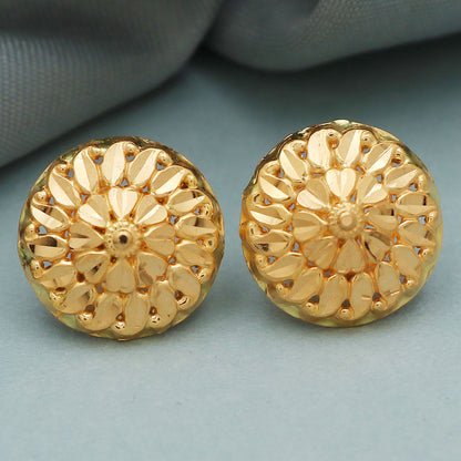 22k print amazing gold 1.5 cm stud earring for great grand mother engagement gift jewelry