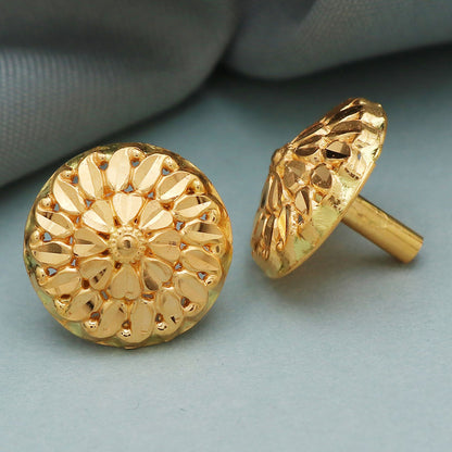 22k print amazing gold 1.5 cm stud earring for great grand mother engagement gift jewelry