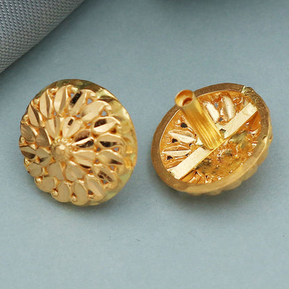 22k print amazing gold 1.5 cm stud earring for great grand mother engagement gift jewelry