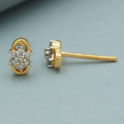 22 carat print dazzling gold 0.6 cm stud earring for cousin wife bridal shower gift jewelry