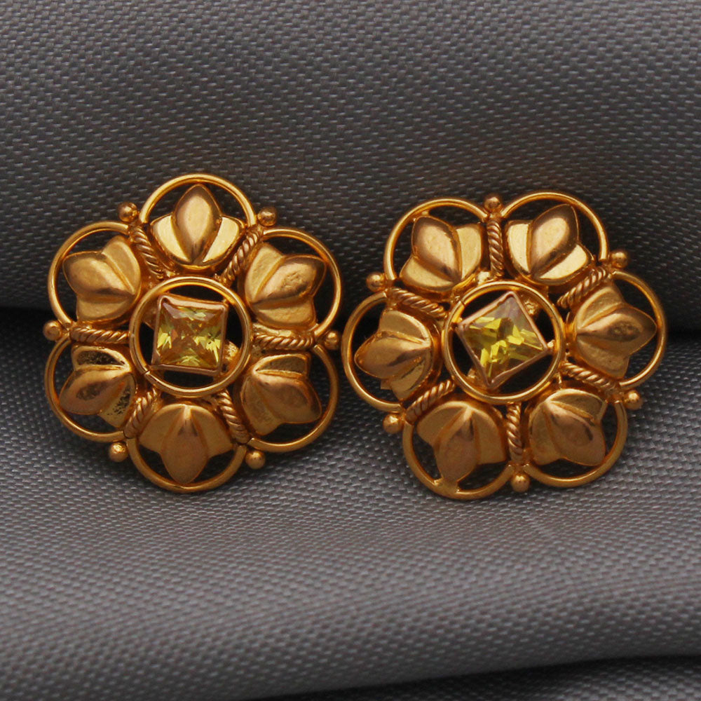 22 carat seal sparkling gold 1.7 cm stud earring for princess housewarming gift jewelry