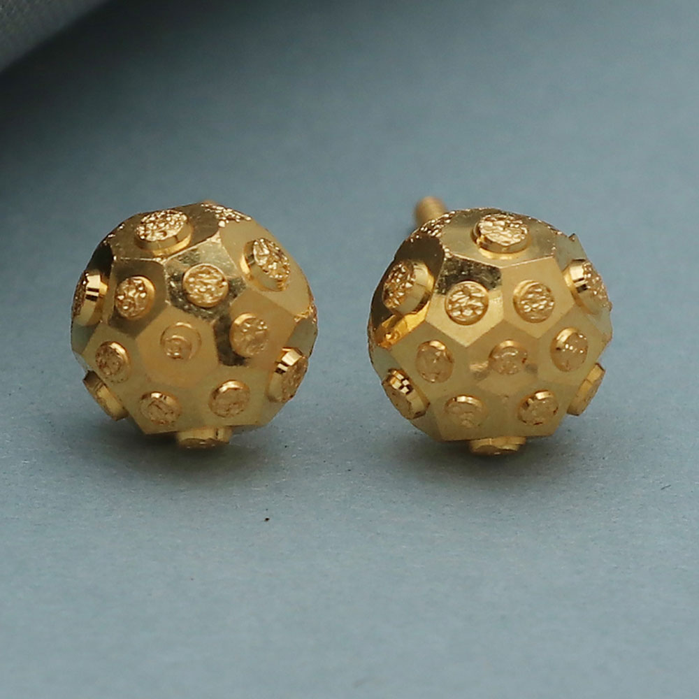 22 karat seal sparkle gold 0.7 cm stud earring for half sister valentine day gift jewelry