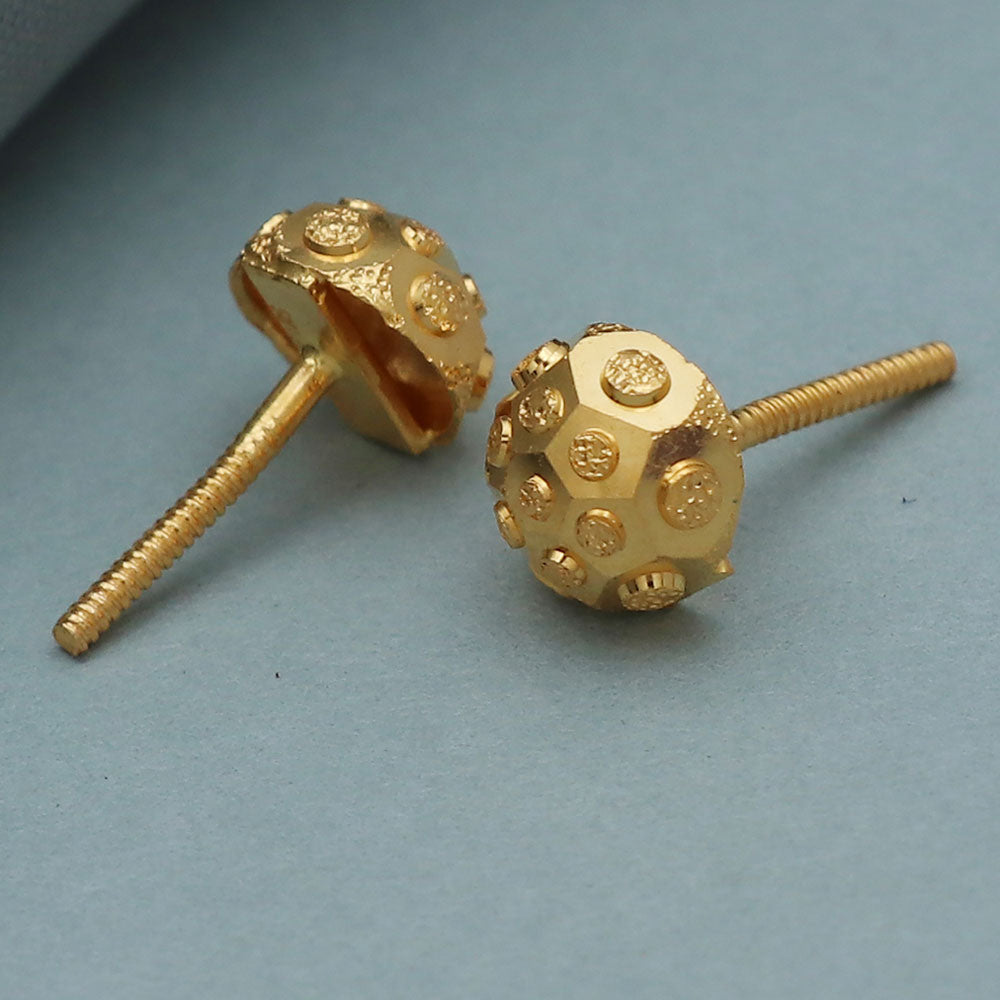 22 karat seal sparkle gold 0.7 cm stud earring for half sister valentine day gift jewelry