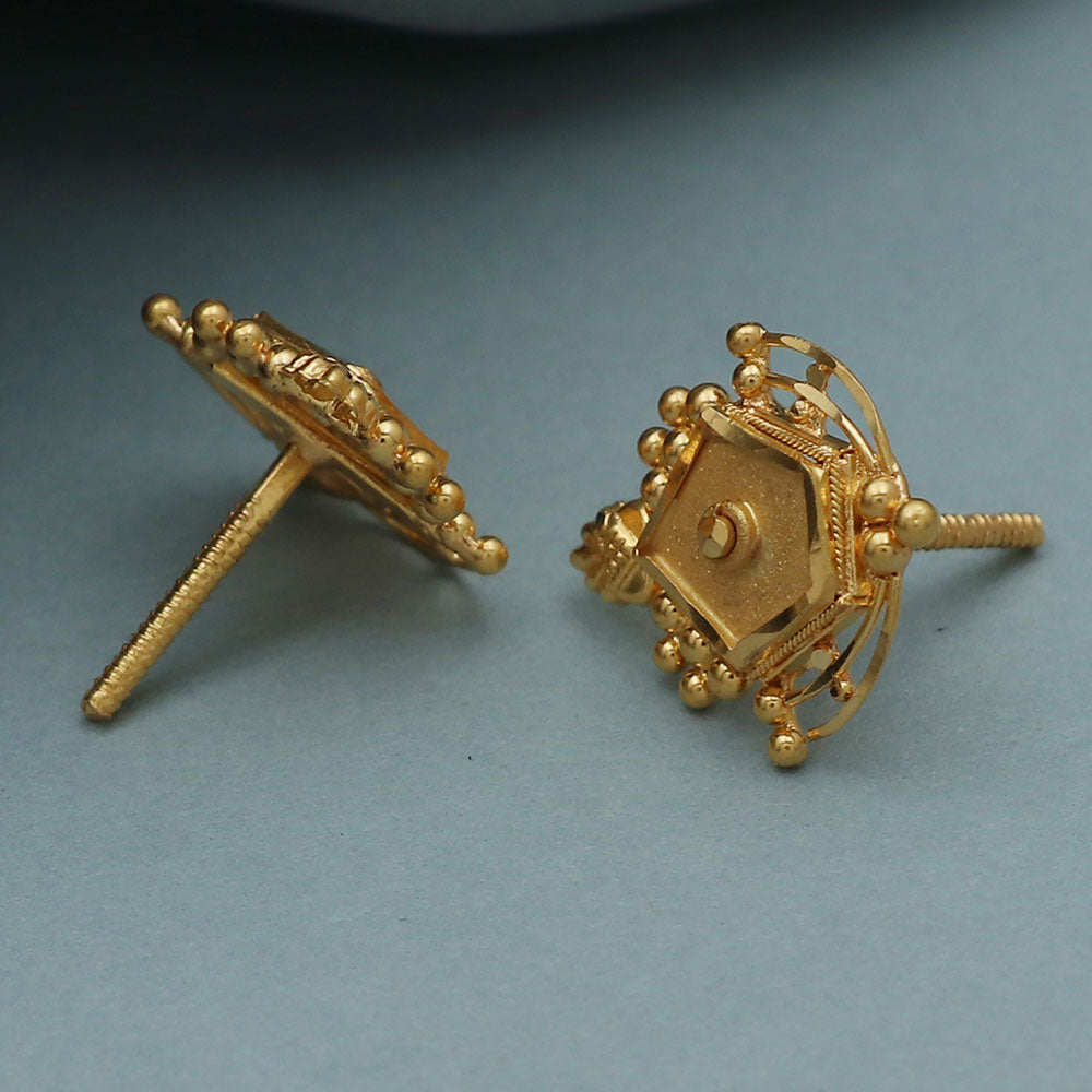 22cts print dazzling gold 1.6 cm stud earring for half mother thinking of you gift jewelry