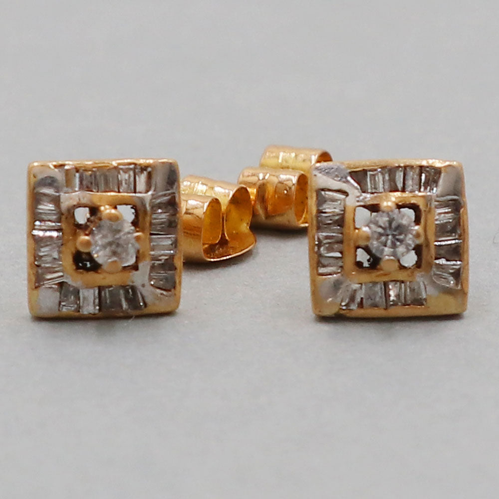 22cts hallmark striking jewelry gold 0.8 cm stud earring for half aunts april fool gift jewelry