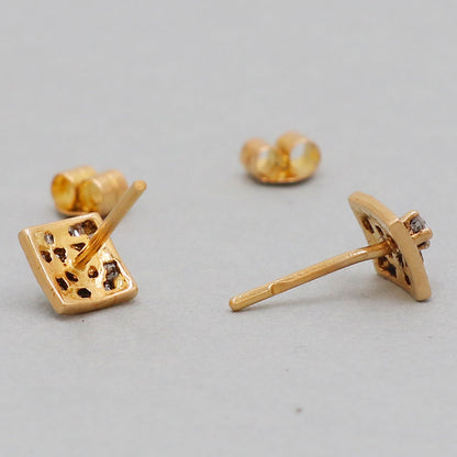 22cts hallmark striking jewelry gold 0.8 cm stud earring for half aunts april fool gift jewelry