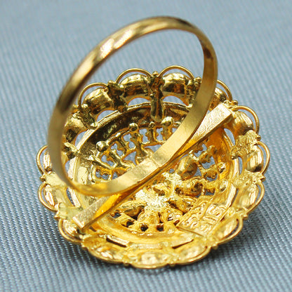 22cts print yellow gold 7.75 ring for fairy princess bridal shower gift jewelry