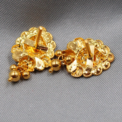 22k hallmark sincere  gold 2.2 cm stud earring for female veterans day gift jewelry