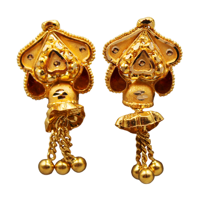 22 karat seal strong gold 2.5cm stud earring for women christmas eve gift jewelry