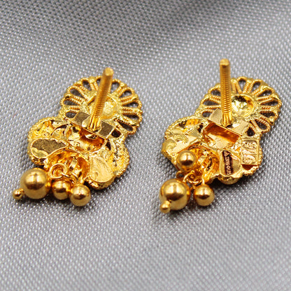 22k stamp hallmark gold 2.4cm stud earring for wife christmas day gift jewelry