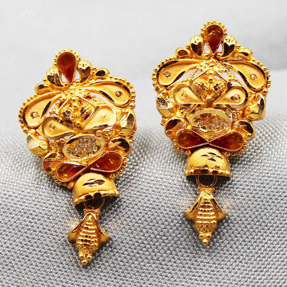 22cts hallmark magnificent gold 2.5cm stud earring for princess presidents day gift jewelry