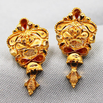 22cts hallmark magnificent gold 2.5cm stud earring for princess presidents day gift jewelry