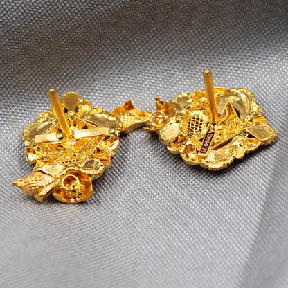 22cts hallmark magnificent gold 2.5cm stud earring for princess presidents day gift jewelry