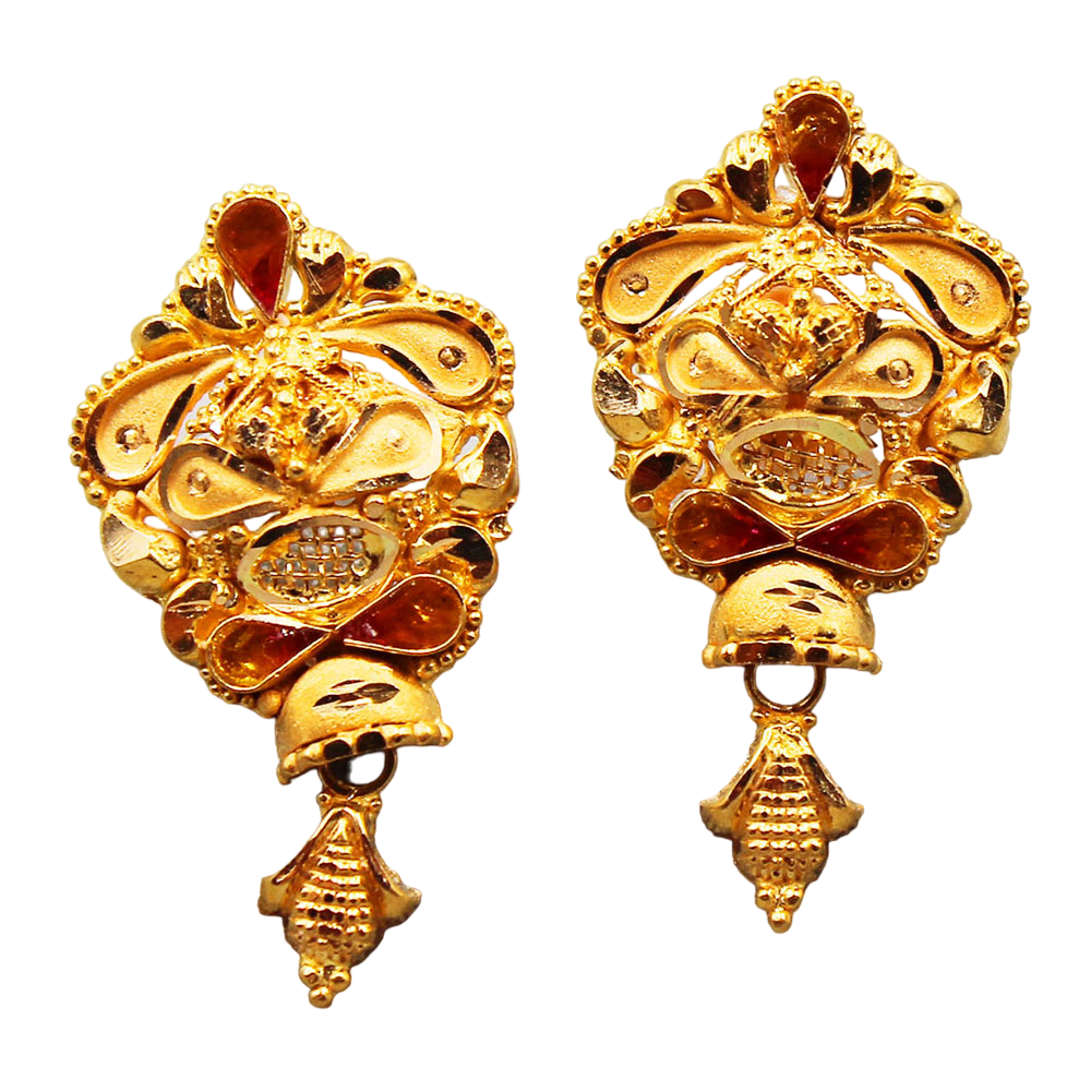 22cts hallmark magnificent gold 2.5cm stud earring for princess presidents day gift jewelry