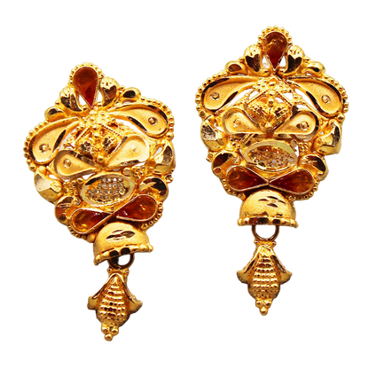 22cts hallmark magnificent gold 2.5cm stud earring for princess presidents day gift jewelry