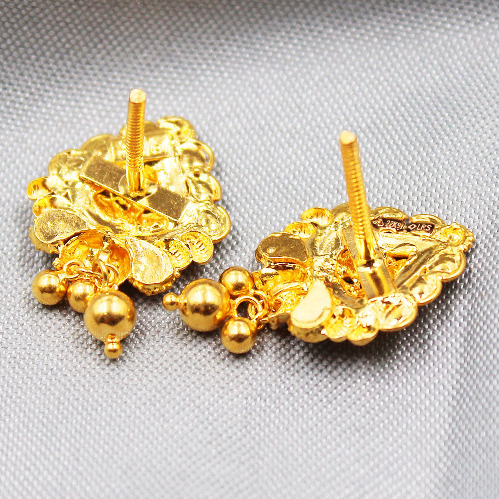 22 carat stamp splendid gold 2.3cm stud earring for groom wedding gift jewelry