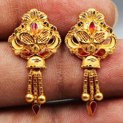 bis 916 print first class gold 2.9cm stud earring for spinster engagement gift jewelry