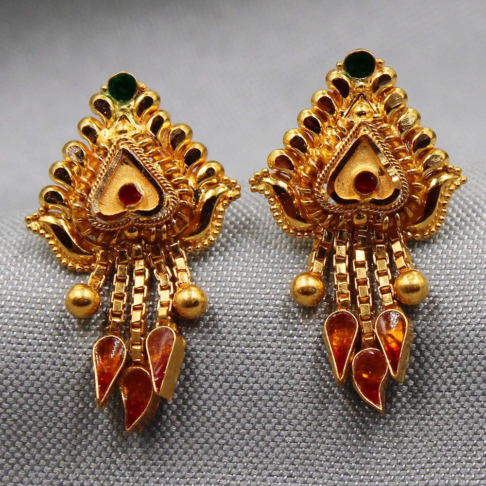 22cts print amazing gold 2.3cm stud earring for niece bridal shower gift jewelry