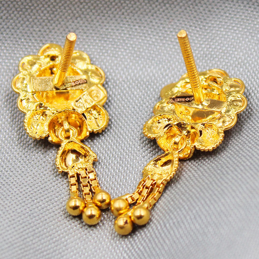 22 carat hallmark unseen gold 2.6cm stud earring for grand niece chinese new year gift jewelry