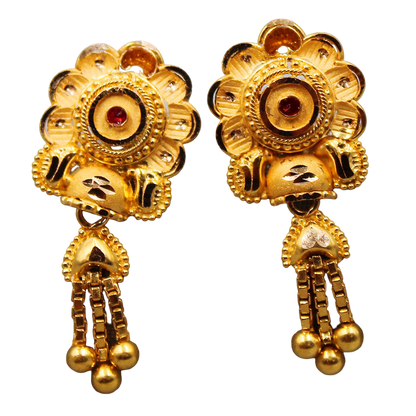 22 carat hallmark unseen gold 2.6cm stud earring for grand niece chinese new year gift jewelry