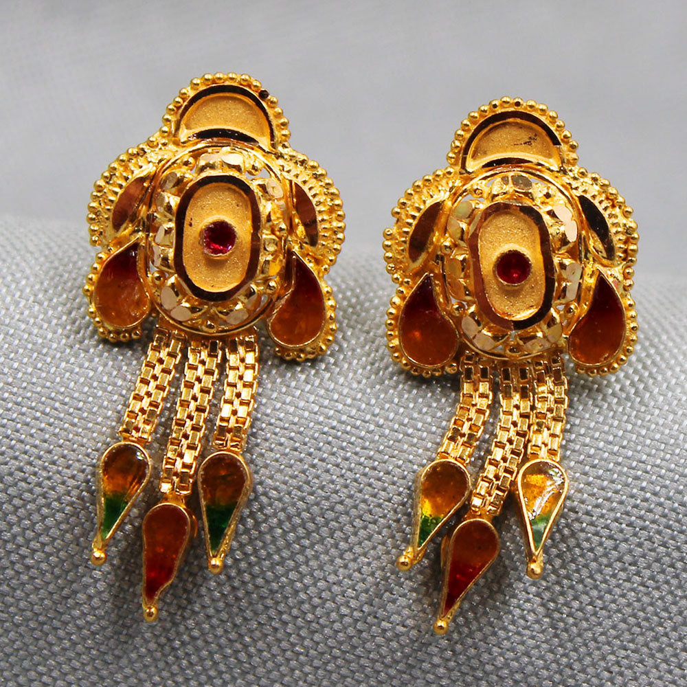 bis 916 seal sparkle gold 2.5cm stud earring for grand mother congratulations gift jewelry