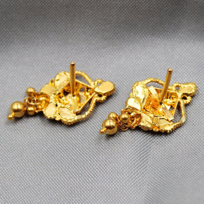 22 carat stamp bright gold 2.5cm stud earring for half mother fathers day gift jewelry