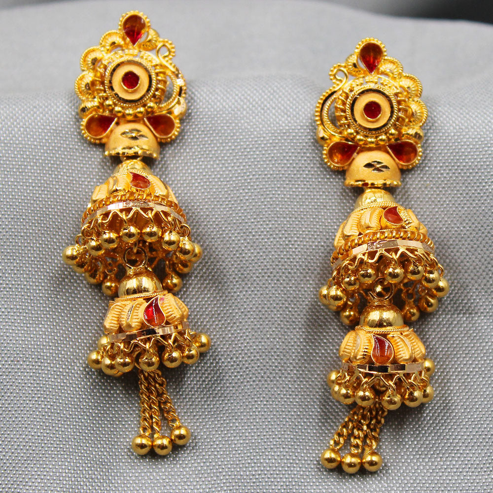 bis 916 print unique gold 5cm stud earring for cousin wife friendship gift jewelry