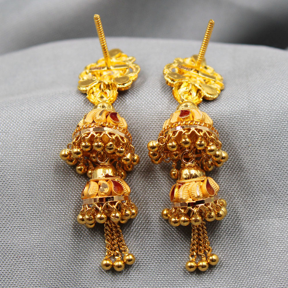 bis 916 print unique gold 5cm stud earring for cousin wife friendship gift jewelry