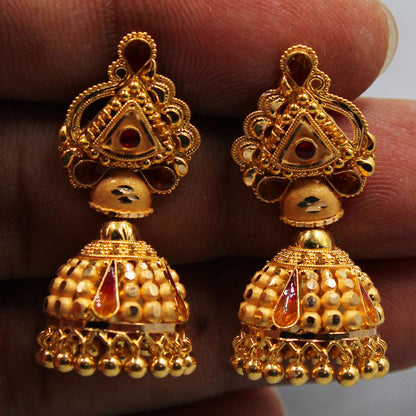 bis 916 hallmark indian gold 3.4cm stud earring for aunts halloween gift jewelry