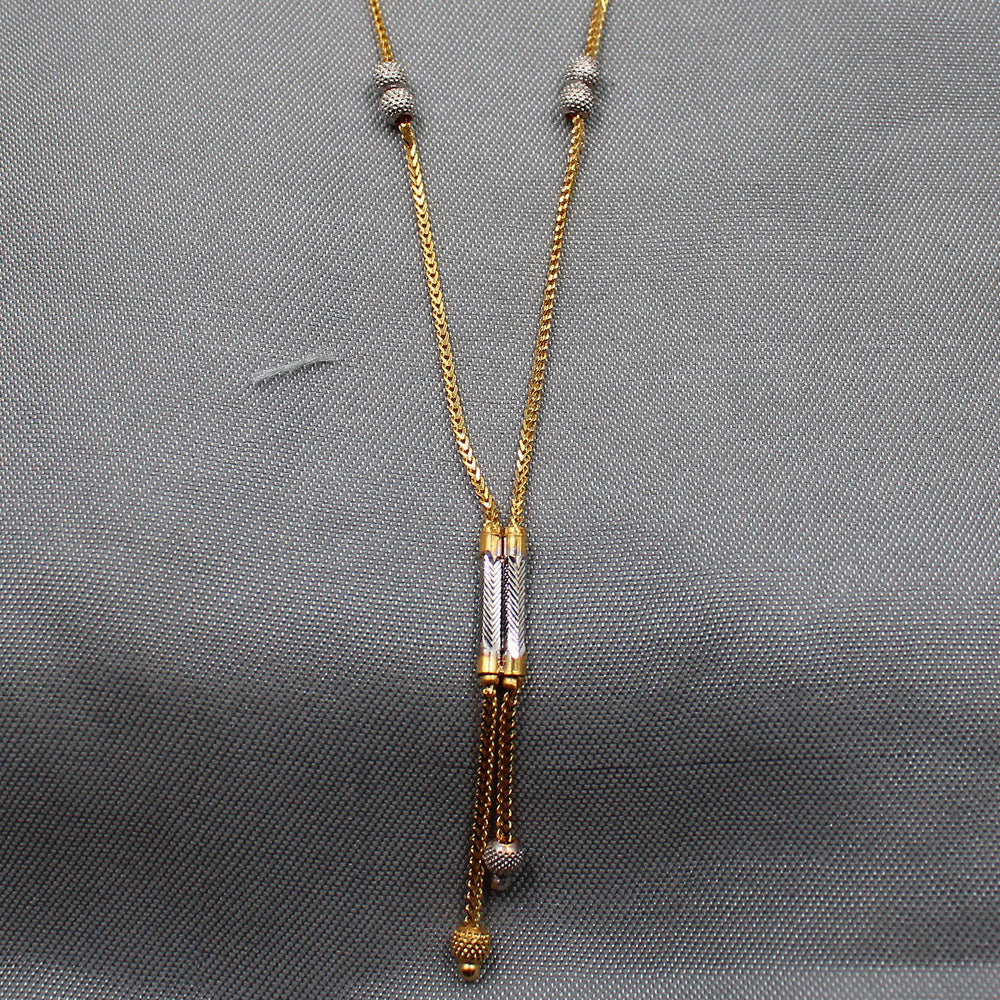 Cadena de collar de oro de 21" con sello de 22 quilates, el mejor regalo para el día de los caídos del novio, joyería 