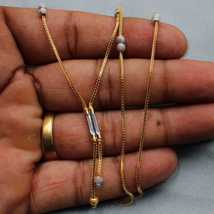 Cadena de collar de oro de 21" con sello de 22 quilates, el mejor regalo para el día de los caídos del novio, joyería 