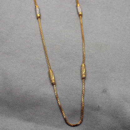 Collar con cadena de oro de 22 quilates con estampado increíble de 18" para regalo de Año Nuevo de pareja 