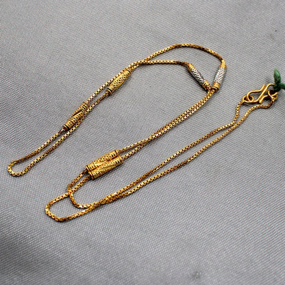 Collar con cadena de oro de 22 quilates con estampado increíble de 18" para regalo de Año Nuevo de pareja 