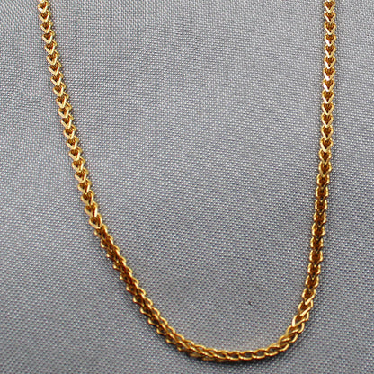 Collar con cadena de oro brillante de 22" con sello bis 916 para abuelos, regalo del Día de Acción de Gracias, joyería 