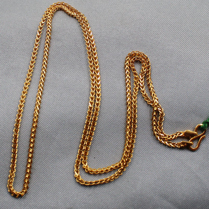 Collar con cadena de oro brillante de 22" con sello bis 916 para abuelos, regalo del Día de Acción de Gracias, joyería 