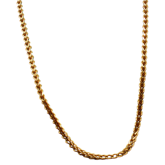 Collar con cadena de oro brillante de 22" con sello bis 916 para abuelos, regalo del Día de Acción de Gracias, joyería 