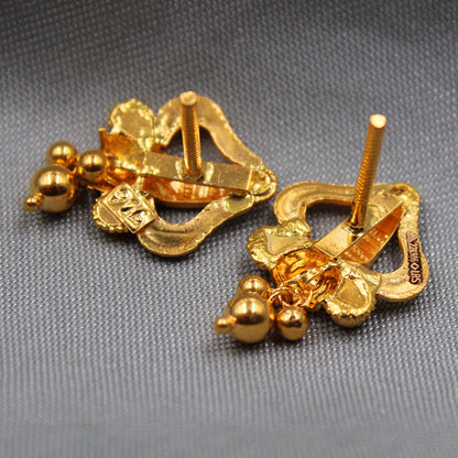 22cts hallmark shiny gold 2.1cm stud earring for sibling presidents day gift jewelry