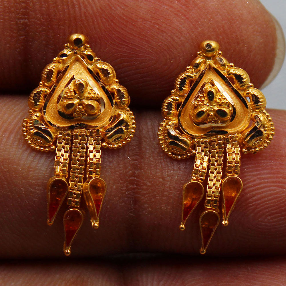 bis 916 print unique gold 2.4cm stud earring for cousin engagement gift jewelry