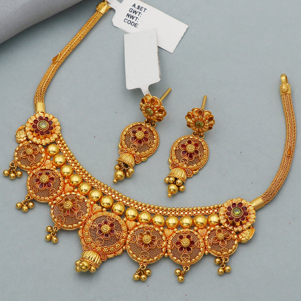 22k hallmark genuine gold 37.52/8.78 cm sets for grand daughter eid al-fitr gift jewelry