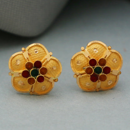 22 carat hallmark fine gold 1 cm stud earring for daughter in law grandparents day gift jewelry