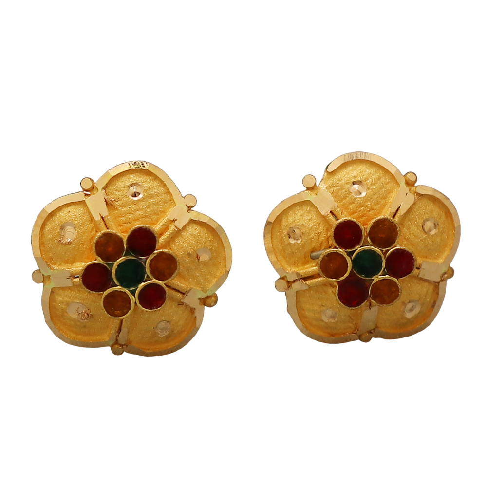 22 carat hallmark fine gold 1 cm stud earring for daughter in law grandparents day gift jewelry