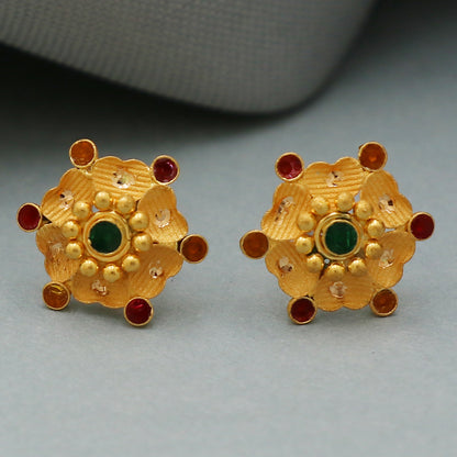 22cts hallmark sincere gold 1 cm stud earring for baby halloween gift jewelry