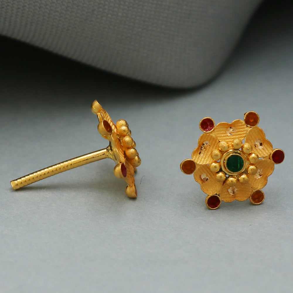 22cts hallmark sincere gold 1 cm stud earring for baby halloween gift jewelry