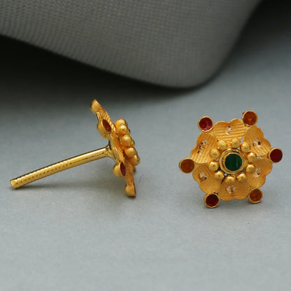 22cts hallmark sincere gold 1 cm stud earring for baby halloween gift jewelry