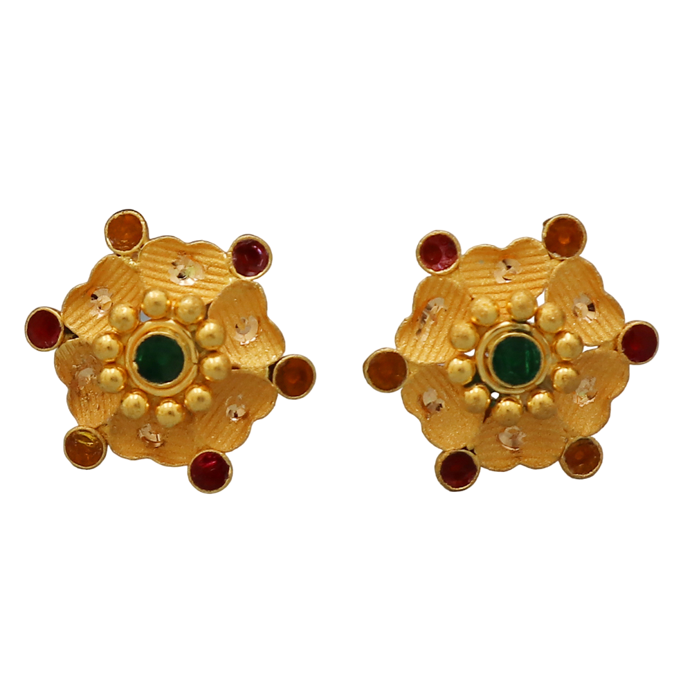 22cts hallmark sincere gold 1 cm stud earring for baby halloween gift jewelry