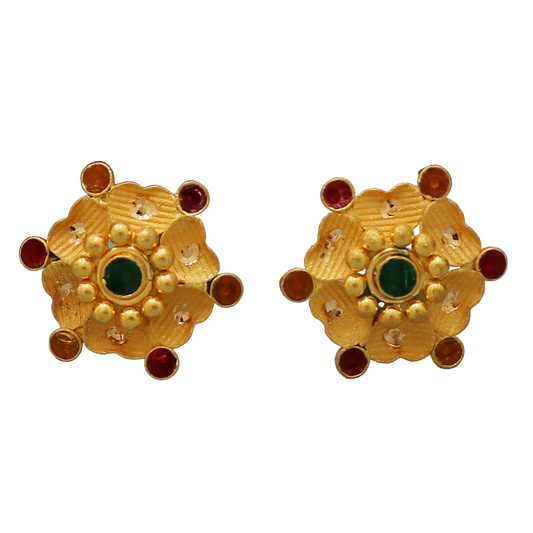 22cts hallmark sincere gold 1 cm stud earring for baby halloween gift jewelry