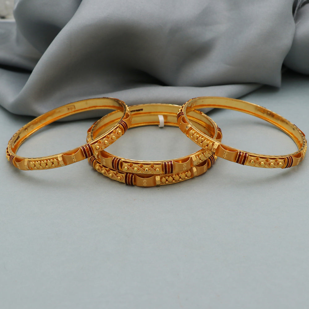 Brazalete de oro amarillo con estampado bis 916 de 6,1 cm para niñas, regalo del Día de la Independencia, joyería 