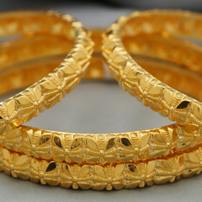 Impresionante brazalete de oro de 22 quilates con estampado de 6,3 cm para esposa, regalo de joyería para el Día del Jefe Nacional 