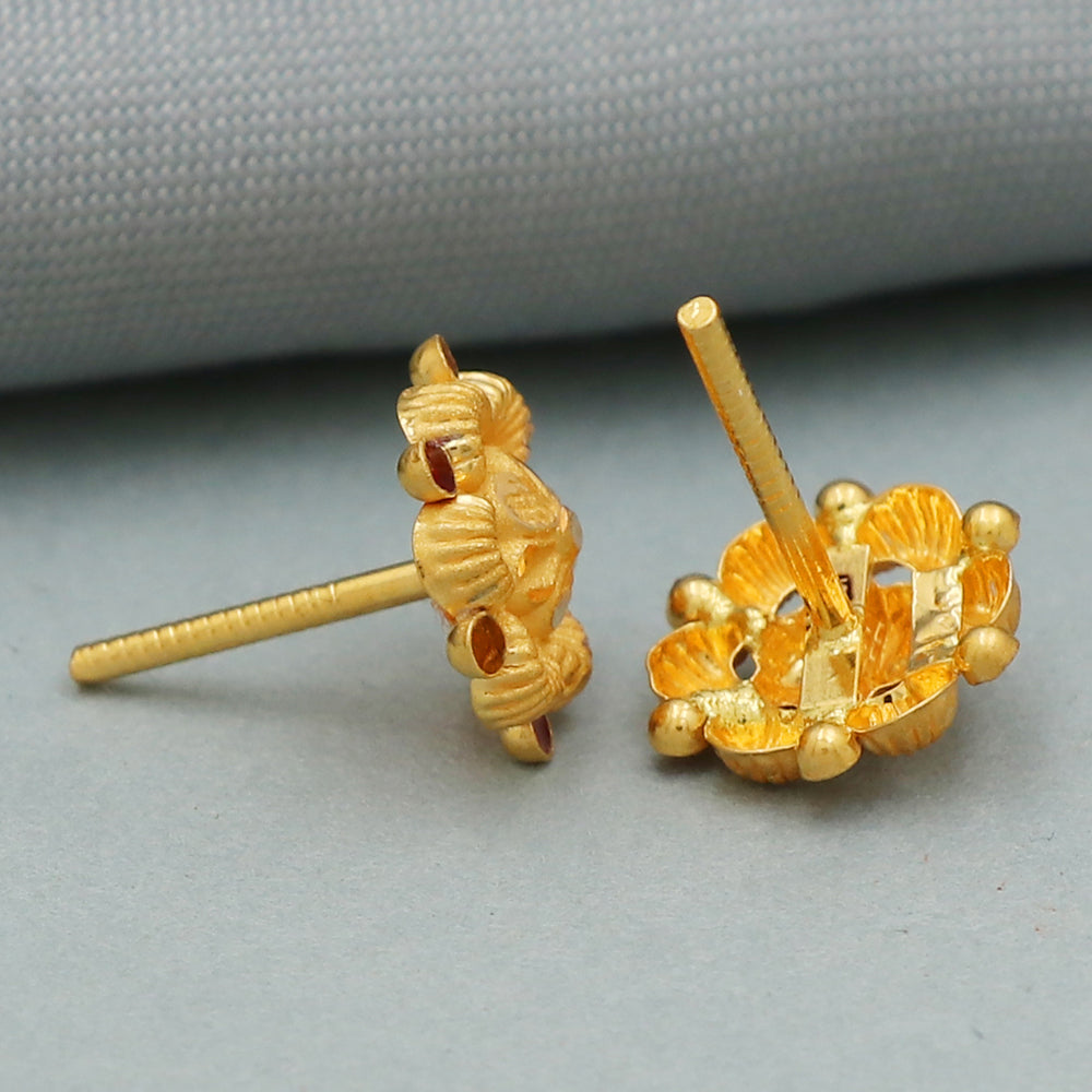 22k hallmark unseen gold 1.1 cm stud earring for stepmom martin king day gift jewelry